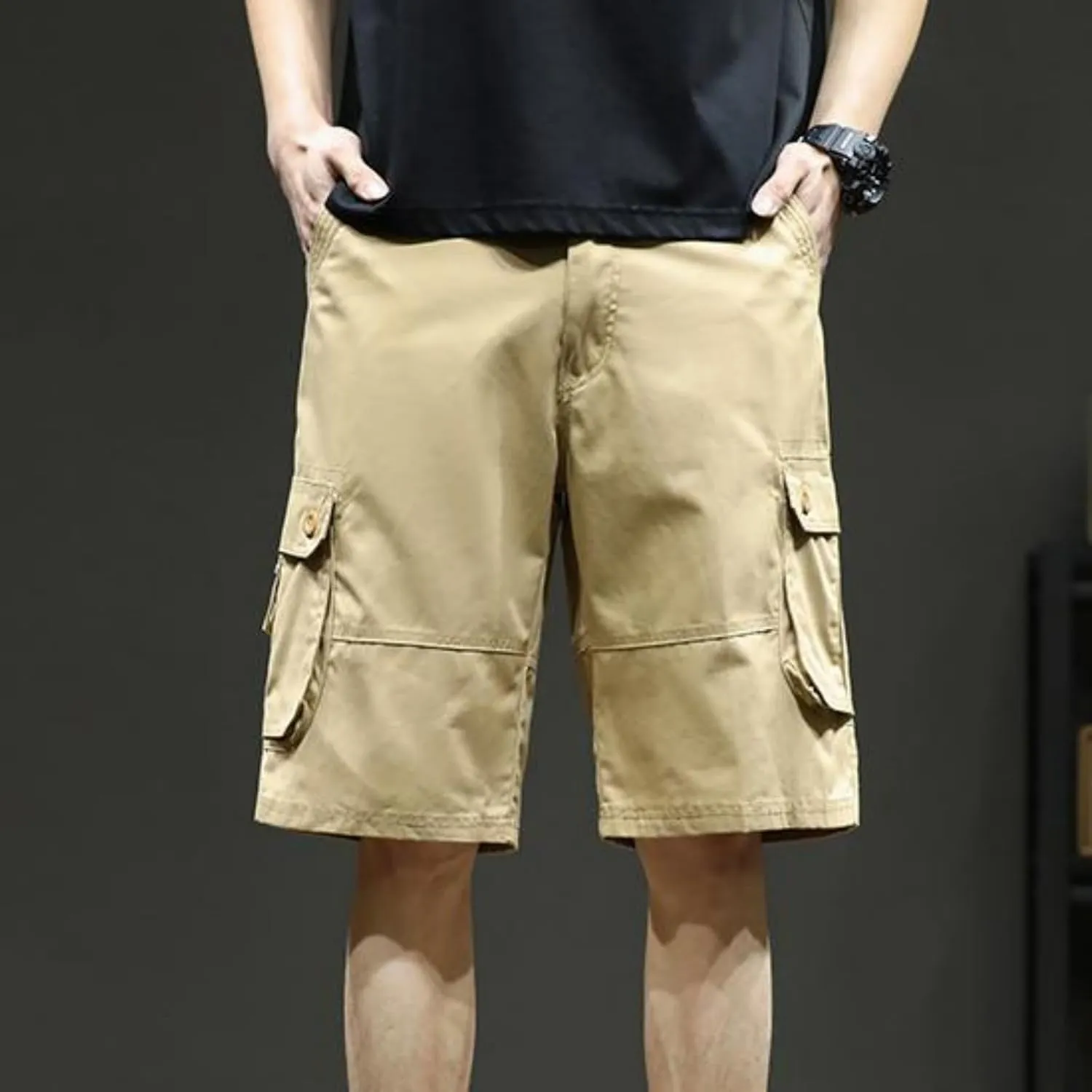 Men's Hiking Cargo Shorts Lightweight Casual Stretch Shorts Fashion Baggy Pocket Summer Sports Beach Half Pants
