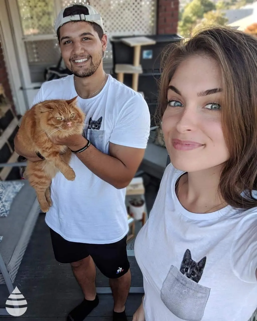 Mens Pocket Cat T Shirt Funny Printed Peeking Pet Kitten Animal Tee for Guys