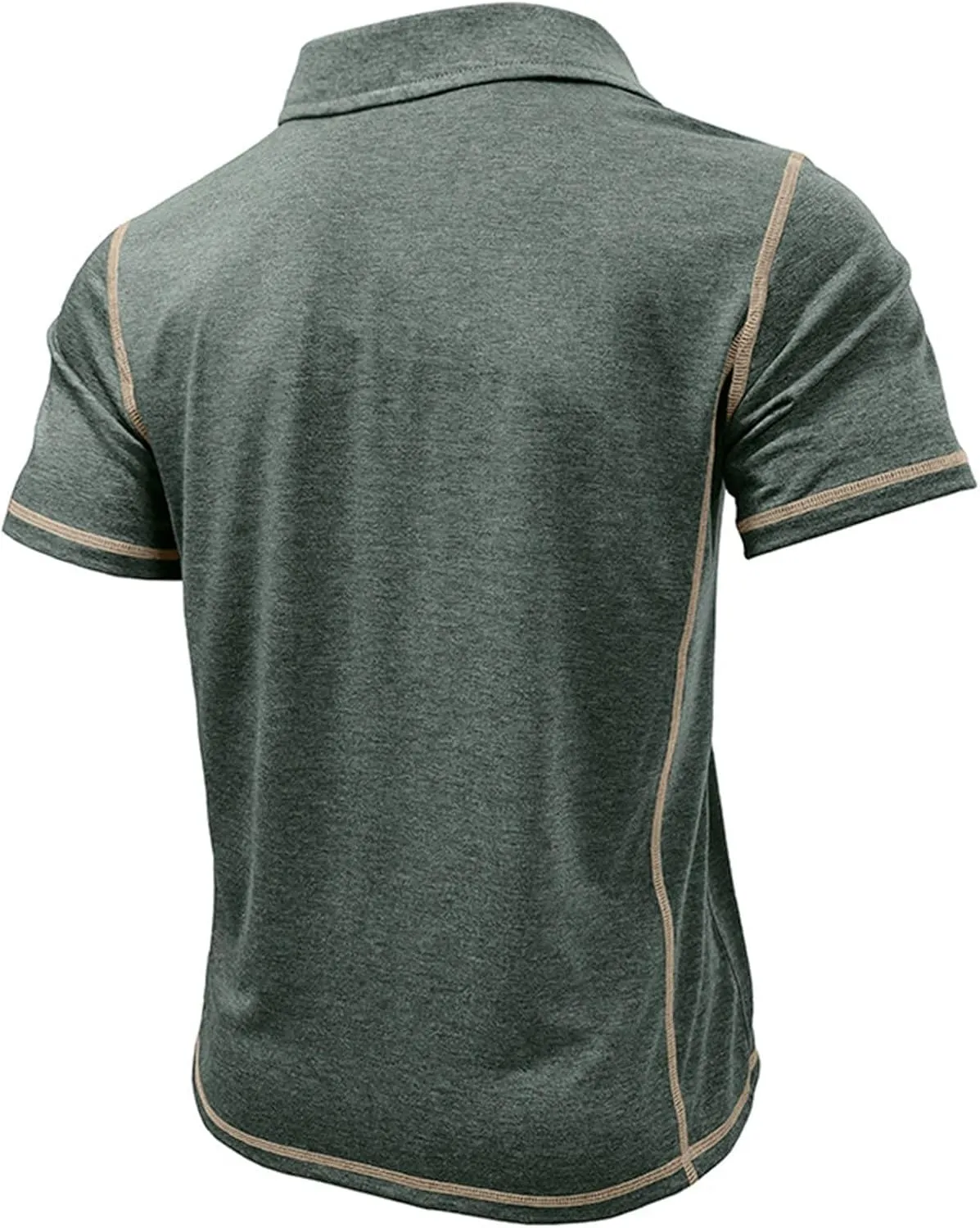Mens Polo Shirts Short Sleeve Collared Button Polos Moisture Wicking Business Casual Work Golf Shirt with Pocket