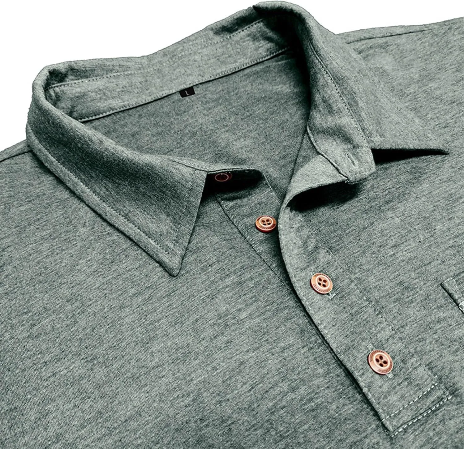 Mens Polo Shirts Short Sleeve Collared Button Polos Moisture Wicking Business Casual Work Golf Shirt with Pocket