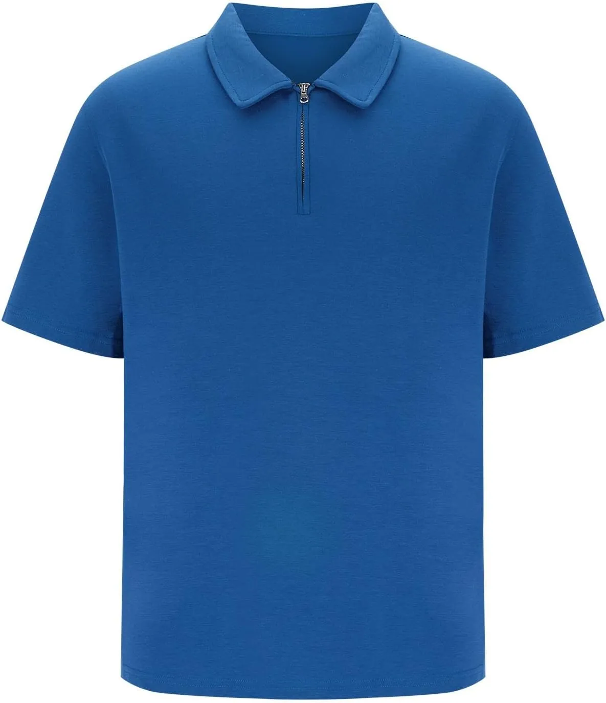 Mens Polo Shirts Short Sleeve Quarter Zip Golf Shirt Vintage Solid Collared Tshirt Loose Fit Casual Stylish Tops