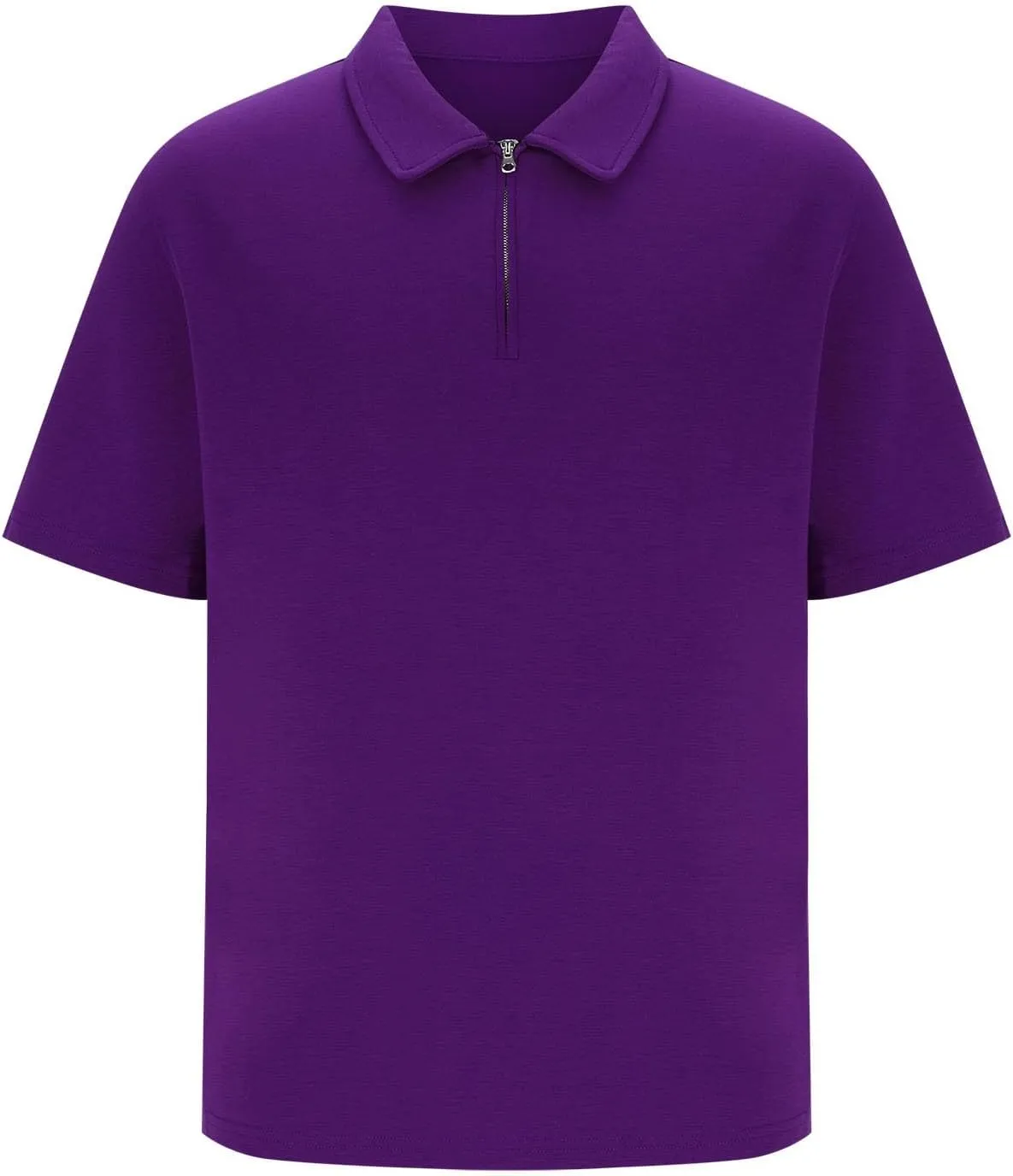 Mens Polo Shirts Short Sleeve Quarter Zip Golf Shirt Vintage Solid Collared Tshirt Loose Fit Casual Stylish Tops