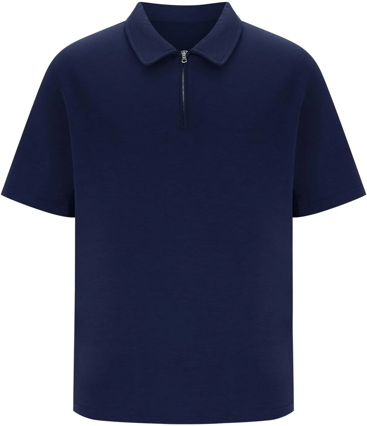 Mens Polo Shirts Short Sleeve Quarter Zip Golf Shirt Vintage Solid Collared Tshirt Loose Fit Casual Stylish Tops