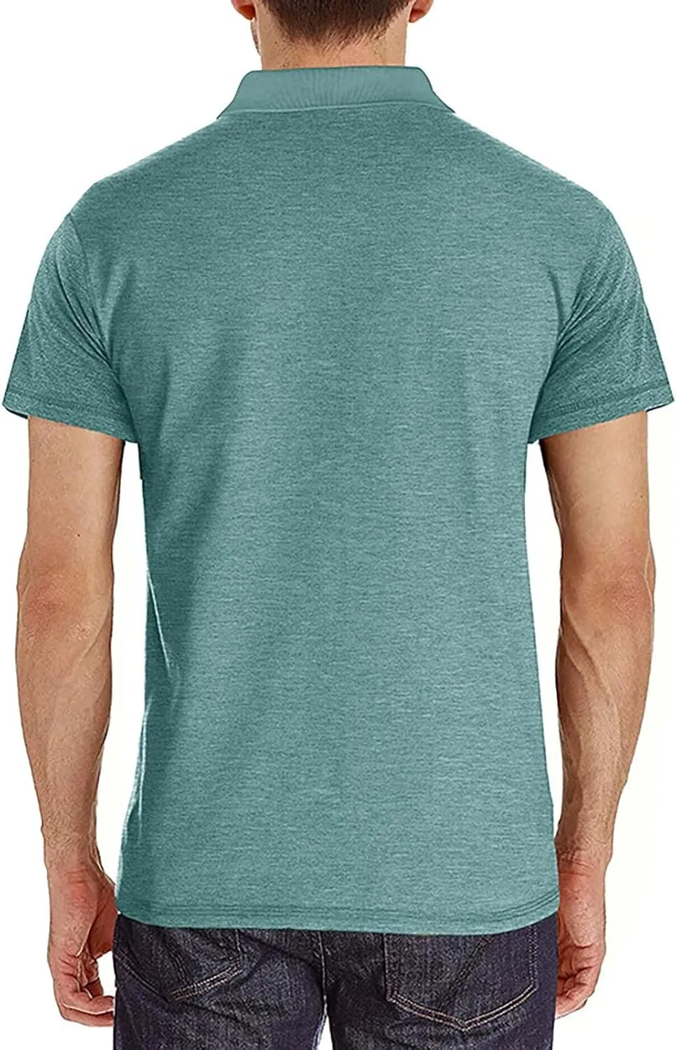 Men's Polo Shirts Summer Short Sleeve Casual 3 Button T-Shirts Classic Basic Golf Work Tees Tops with Pocket