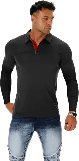 Men's Short & Long Sleeve Solid Polo Shirt Slim Fit Casual Basic Design