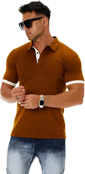 Men's Short & Long Sleeve Solid Polo Shirt Slim Fit Casual Basic Design