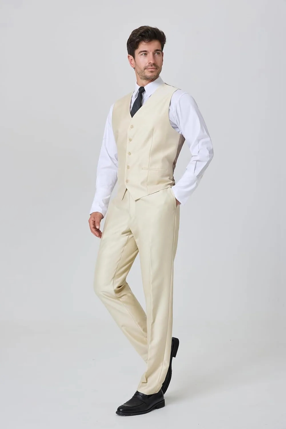 Men's Suit 3 Piece Slim Fit Suit, One Button Fine Glitter Shawl Lapel Blazer Jacket Vest Pants for Party & Wedding