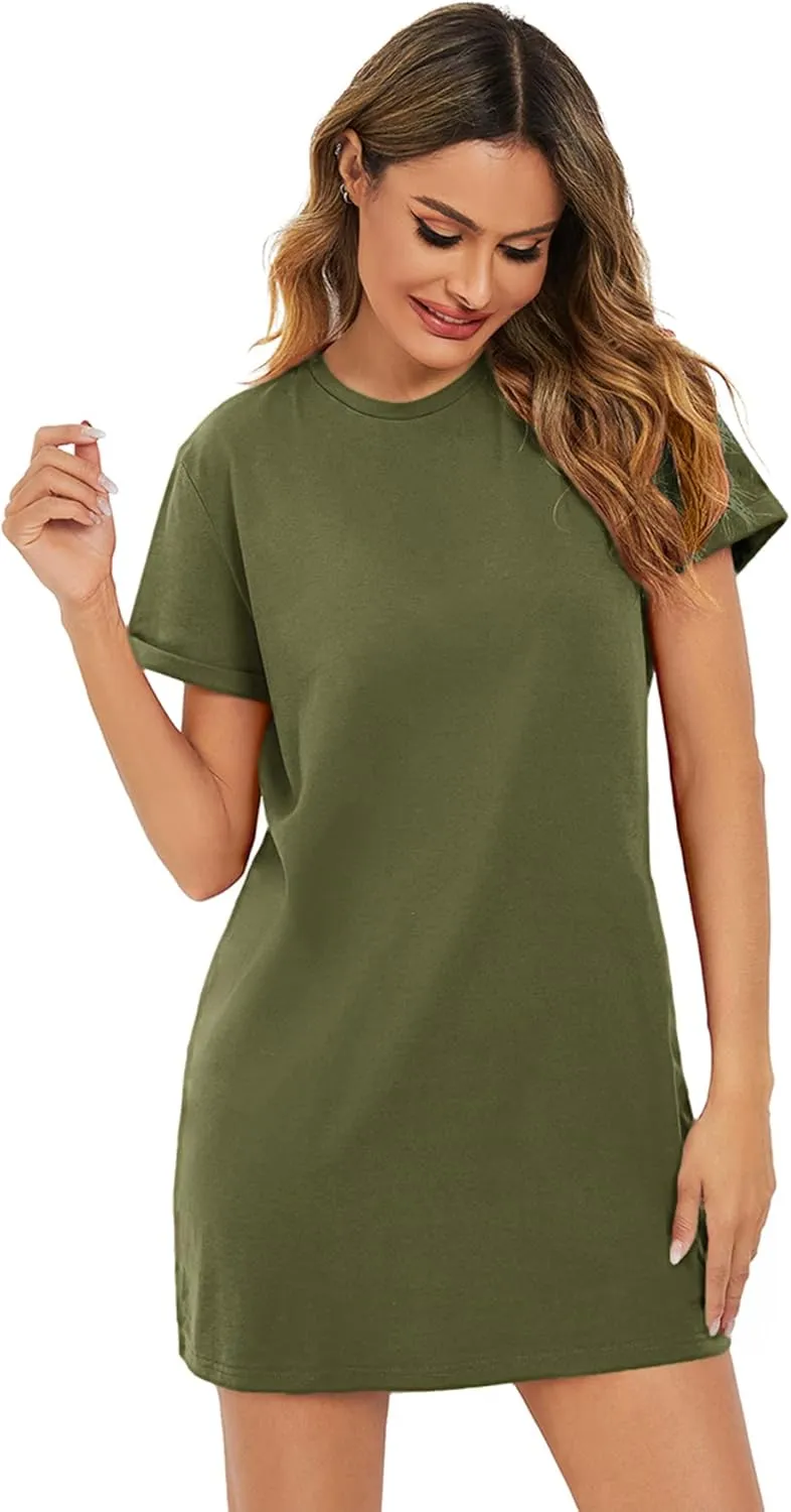 Milumia Women's Casual Tie Dye Short Sleeve Mini Tee Shirt Dress