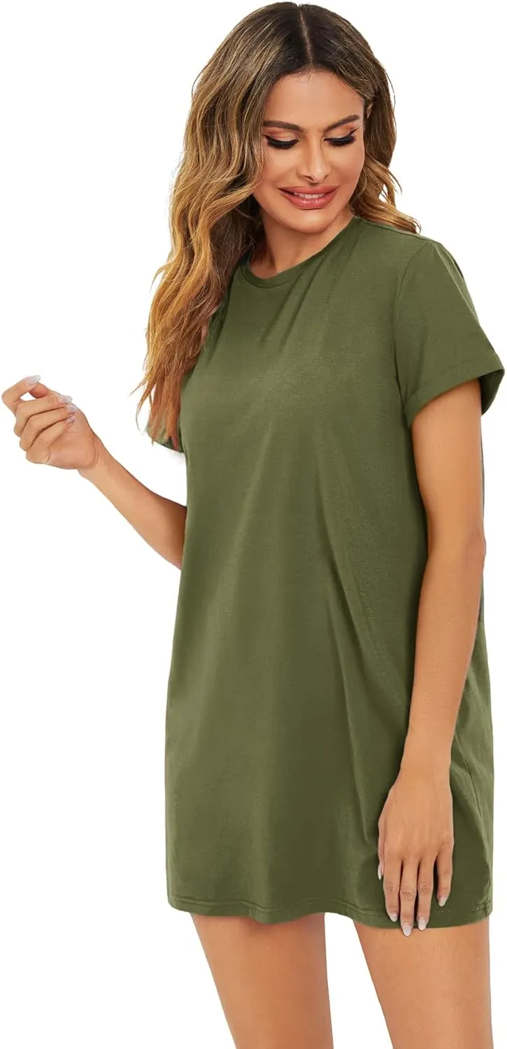 Milumia Women's Casual Tie Dye Short Sleeve Mini Tee Shirt Dress