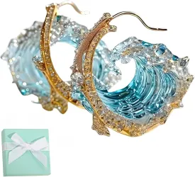 Ocean's Oath Jewelry Set, Romance From The Sea-Ocean's Oath Necklace Earrings Rings Set, Boho Summer Wave Jewelry Gift