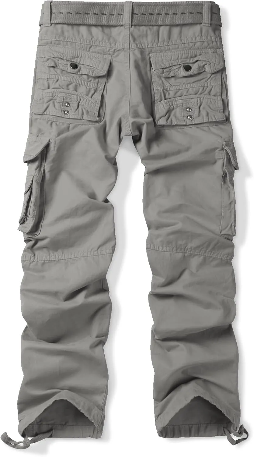OCHENTA Women's Cotton Casual Cargo Work Pants Travel Hiking Baggy Y2K with Multi Pockets