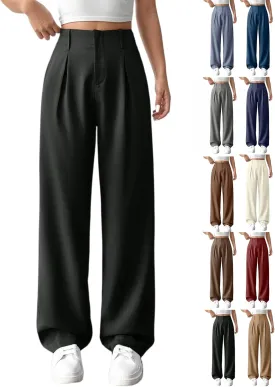 Palazzo Pants for Women Summer Casual Flowy Wide Leg Pants High Waisted Ladies Lightweight Work Pant with Pockets