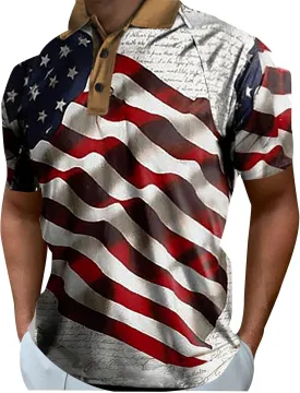 Polos for Men 2024 Comfort Soft Loose Outdoor Sports Lapel Solid Color Camouflage Printing Raglan Sleeve Top Short