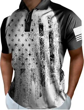 Polos for Men 2024 Comfort Soft Loose Outdoor Sports Lapel Solid Color Camouflage Printing Raglan Sleeve Top Short