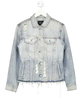 Rails Blue Knox Studded Denim Shirt Jacket With Studs UK S