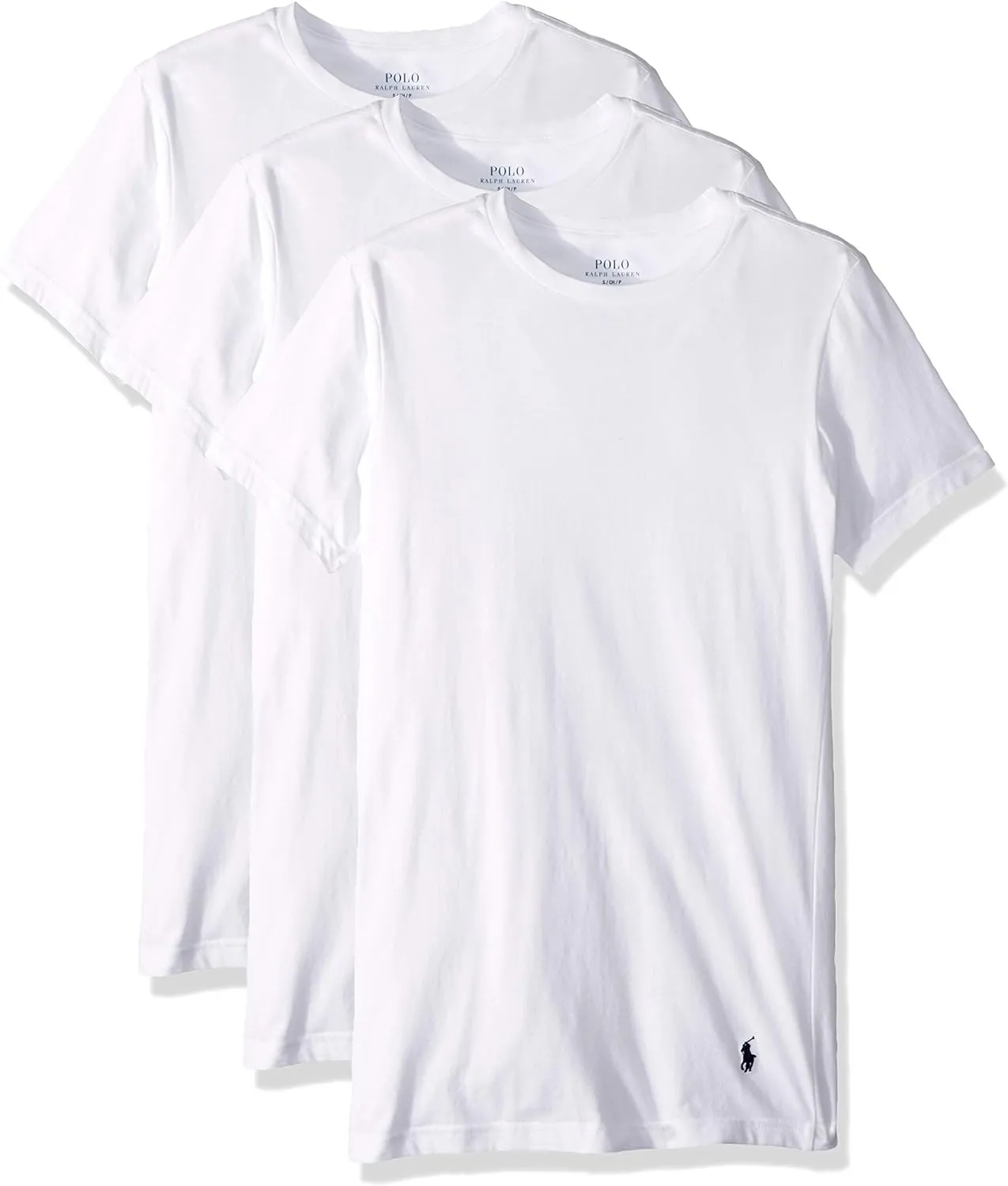 Ralph Lauren Mens Slim Fit Cotton Crew Tee Undershirt, White, X-Small US