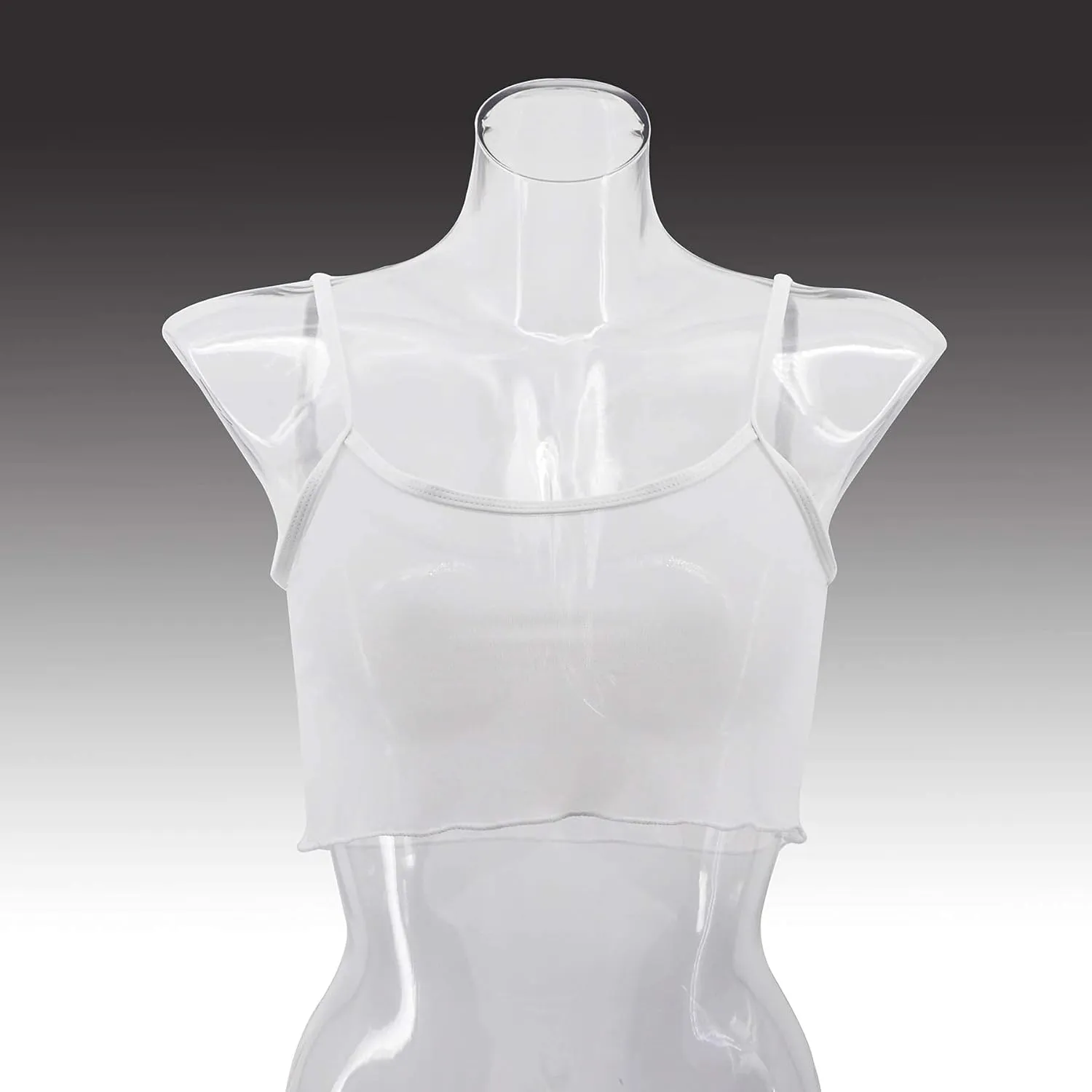 SHERRYLO Sheer Tank Tops for Women See Through Stretch Crop Top Summer Sleeveless Strap Mesh Cami Top