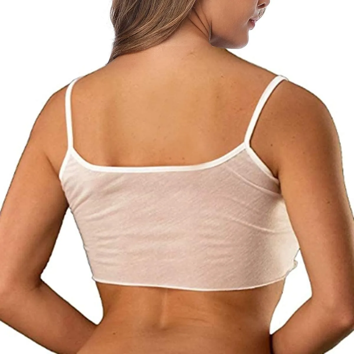 SHERRYLO Sheer Tank Tops for Women See Through Stretch Crop Top Summer Sleeveless Strap Mesh Cami Top