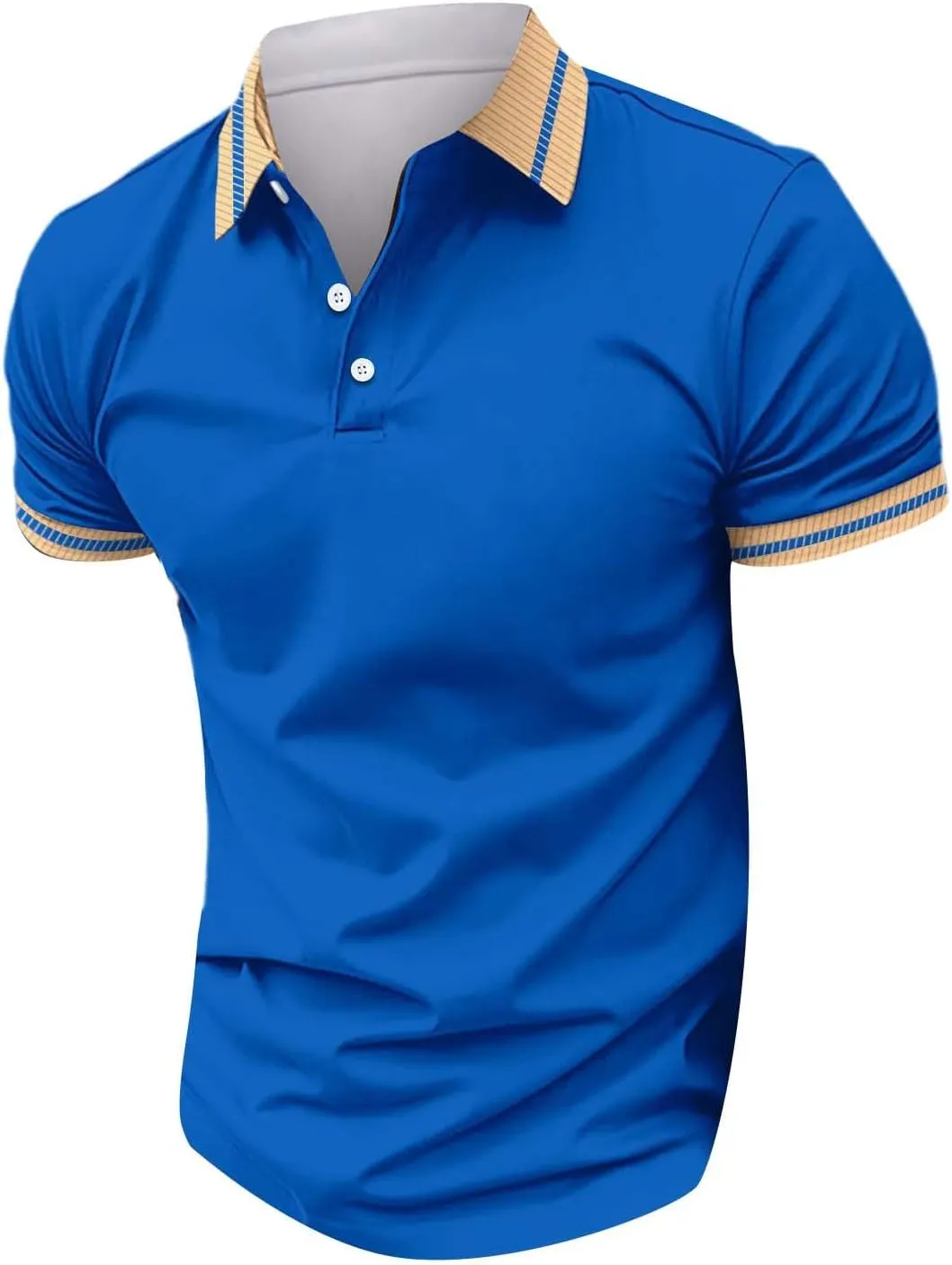 Short Sleeve Polo Shirts for Men Casual Fashion Athletic Polo Bodybuilding Workout Breathable Slim Fit Polo Shirts