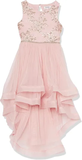 Speechless Girls' 7-16 Tween Maxi Dress with Wide Ribbon Hem for Formal Dance Or Party