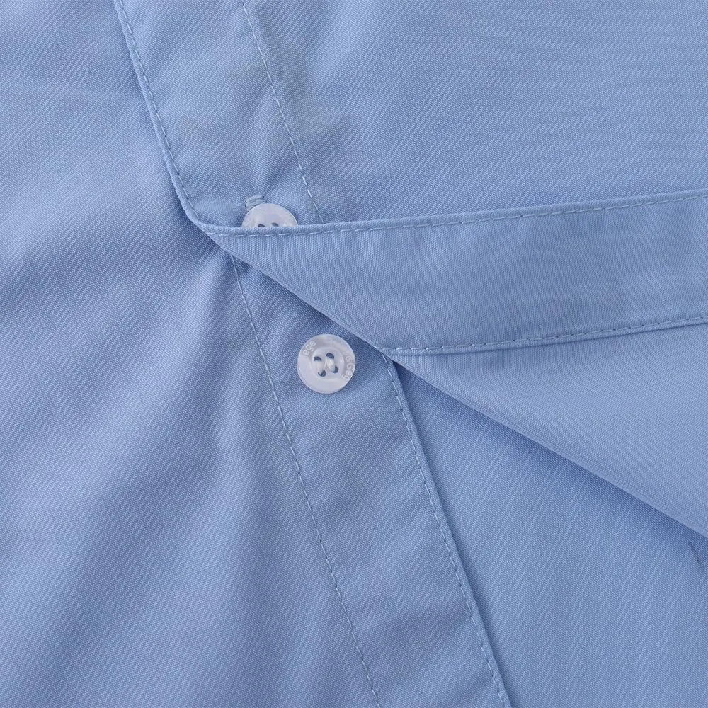 Spring&Gege Boys' Short Sleeve Dress Shirts Formal Uniform Poplin Solid