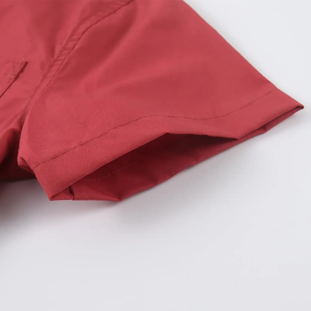 Spring&Gege Boys' Short Sleeve Dress Shirts Formal Uniform Poplin Solid