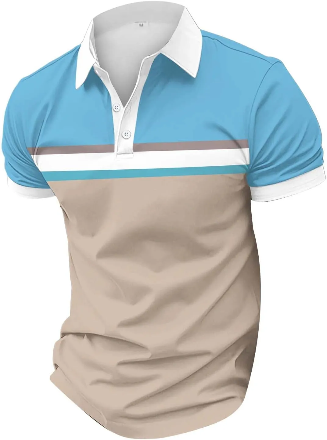 T Shirts for Man and Summer Casual Short Sleeved Buttons Lapel Solid Color Short Sleeved T Shirt Tops Mens Golf Polo