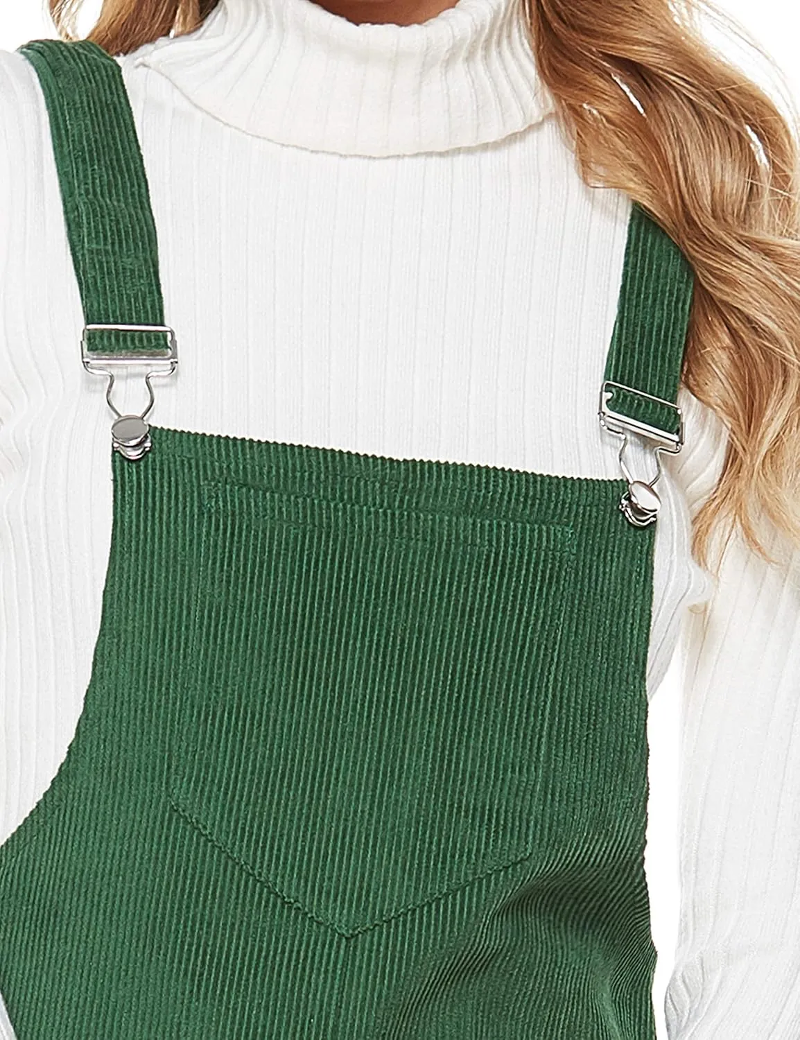 Tanming Women's Corduroy A Line Cute Jumper Pinafore Bib Overall Mini Dress Skirt