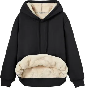 Trendy Queen Women's Winter Fleece Sherpa Lined Hoodie Casual Warm Long Sleeve Pullover Sweatshirt