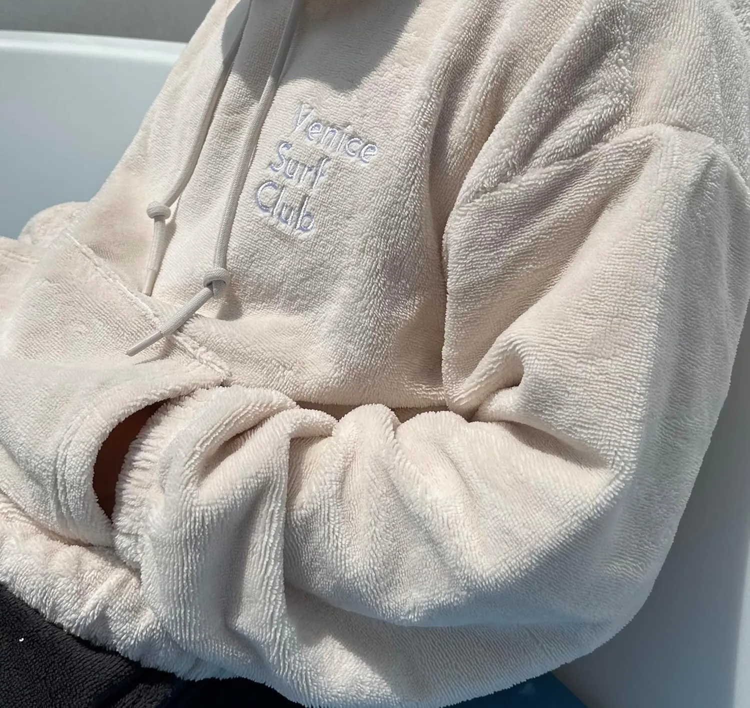 Venice Surf Club Cotton/Microfiber Fuzzy Sherpa Pullover Sweatshirt Unisex Post-Surf Lounge Hoodie