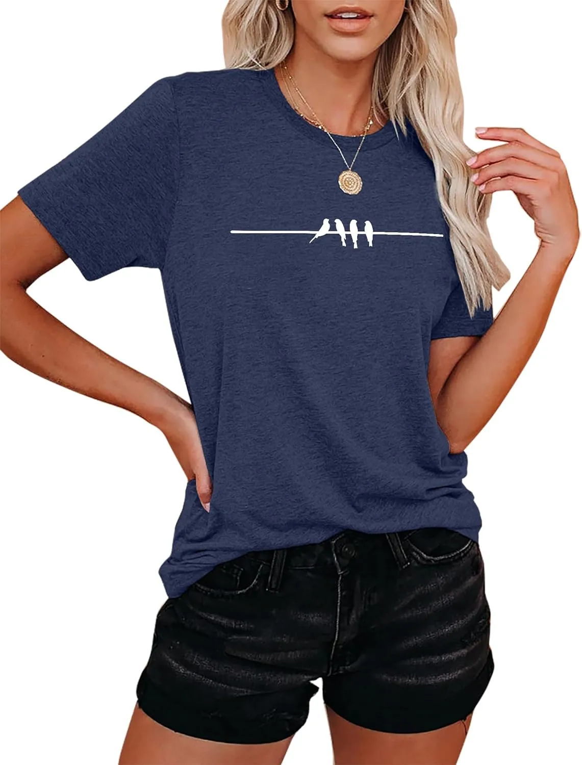 VVNTY Bird Shirts Women: Bird Lover T Shirt Nature Lover Gift Shirt Cute Animal Graphic Tee Tops