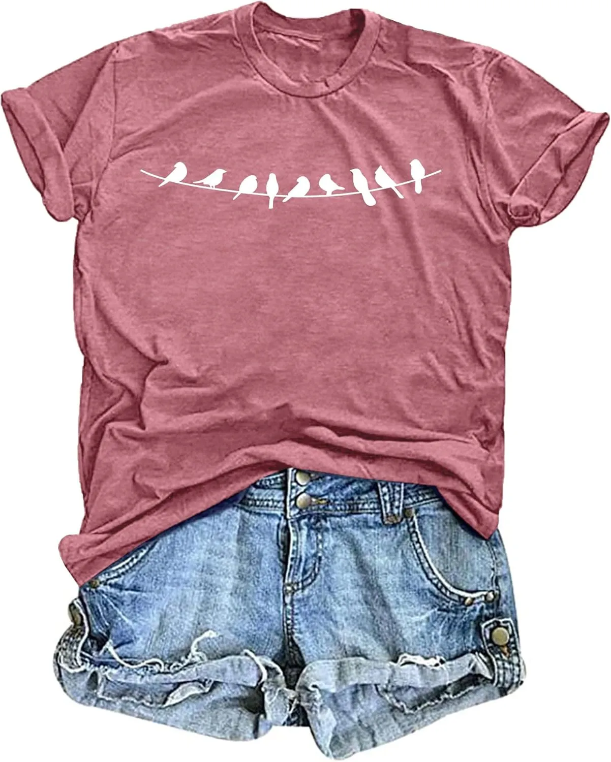 VVNTY Bird Shirts Women: Bird Lover T Shirt Nature Lover Gift Shirt Cute Animal Graphic Tee Tops