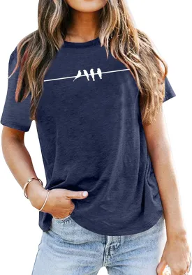 VVNTY Bird Shirts Women: Bird Lover T Shirt Nature Lover Gift Shirt Cute Animal Graphic Tee Tops