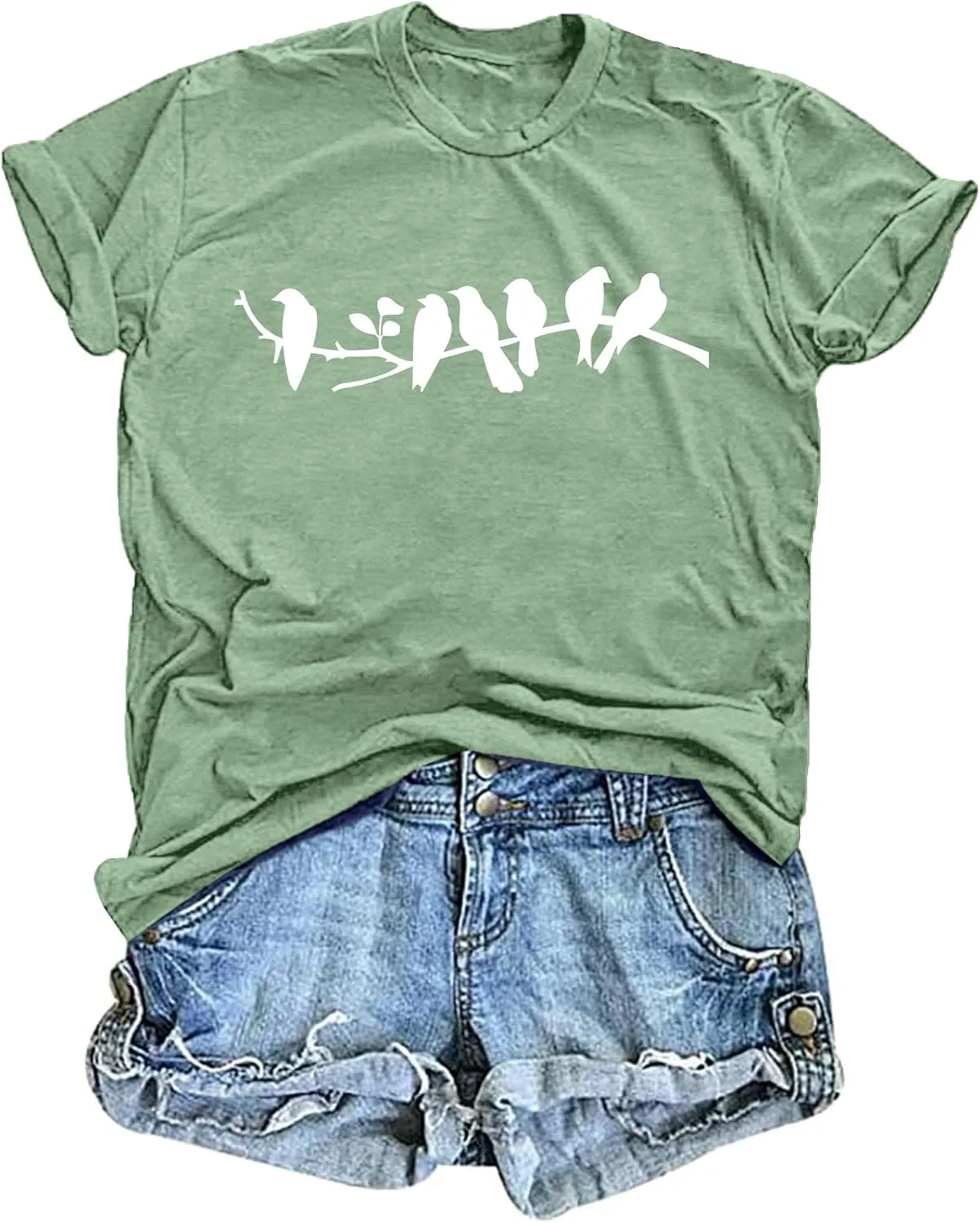 VVNTY Bird Shirts Women: Bird Lover T Shirt Nature Lover Gift Shirt Cute Animal Graphic Tee Tops