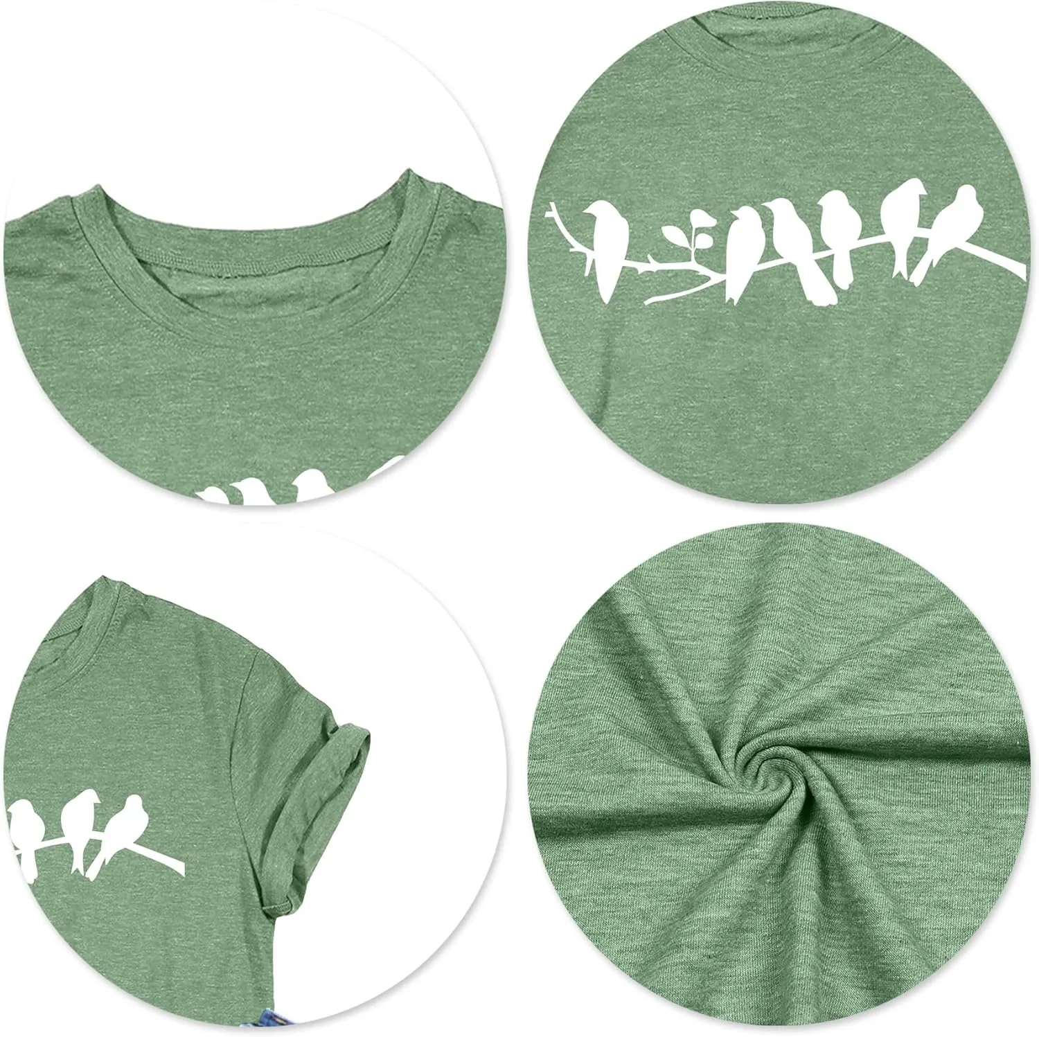 VVNTY Bird Shirts Women: Bird Lover T Shirt Nature Lover Gift Shirt Cute Animal Graphic Tee Tops