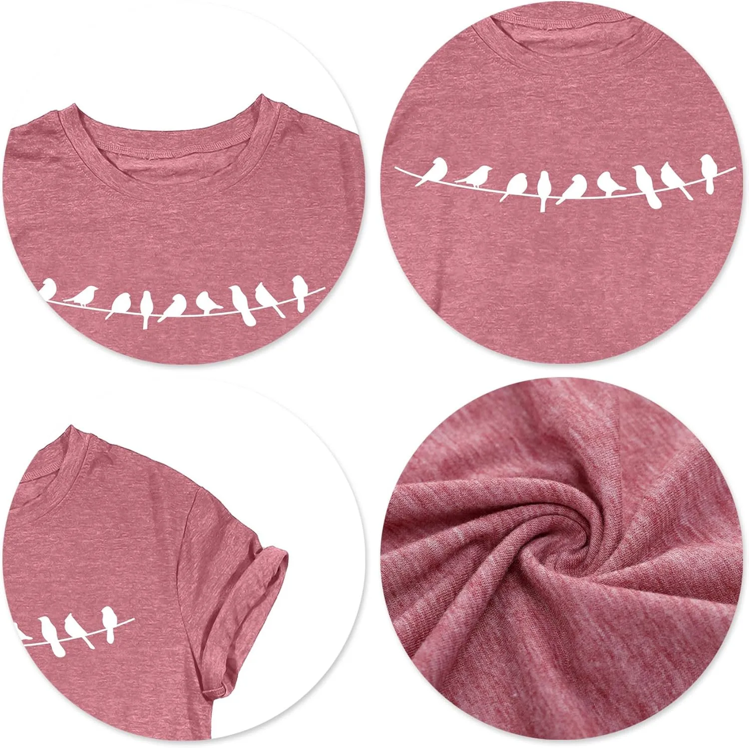 VVNTY Bird Shirts Women: Bird Lover T Shirt Nature Lover Gift Shirt Cute Animal Graphic Tee Tops