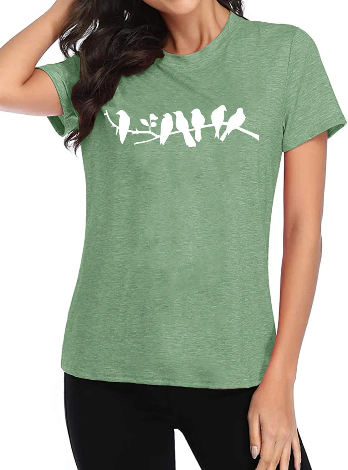 VVNTY Bird Shirts Women: Bird Lover T Shirt Nature Lover Gift Shirt Cute Animal Graphic Tee Tops