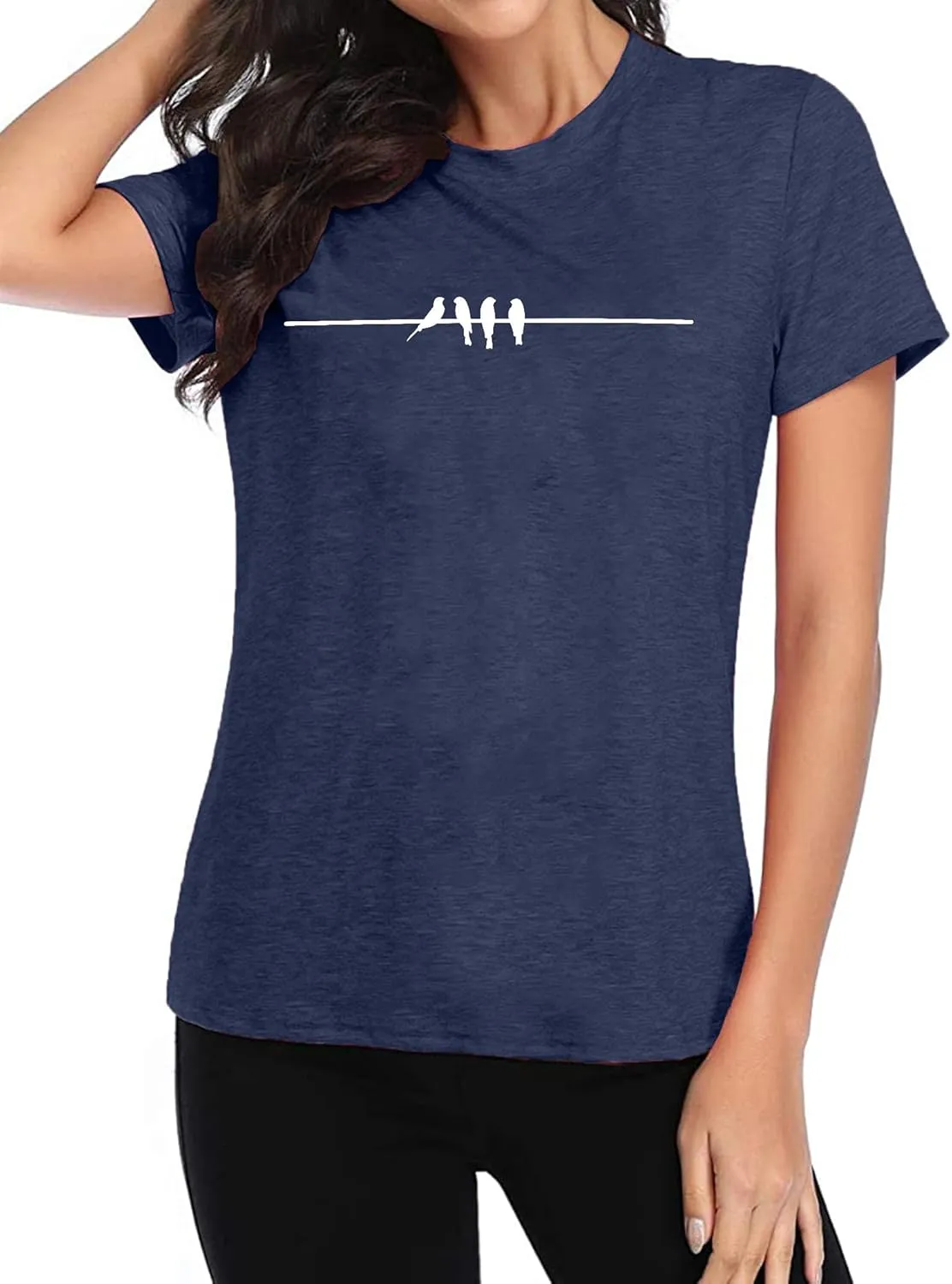 VVNTY Bird Shirts Women: Bird Lover T Shirt Nature Lover Gift Shirt Cute Animal Graphic Tee Tops