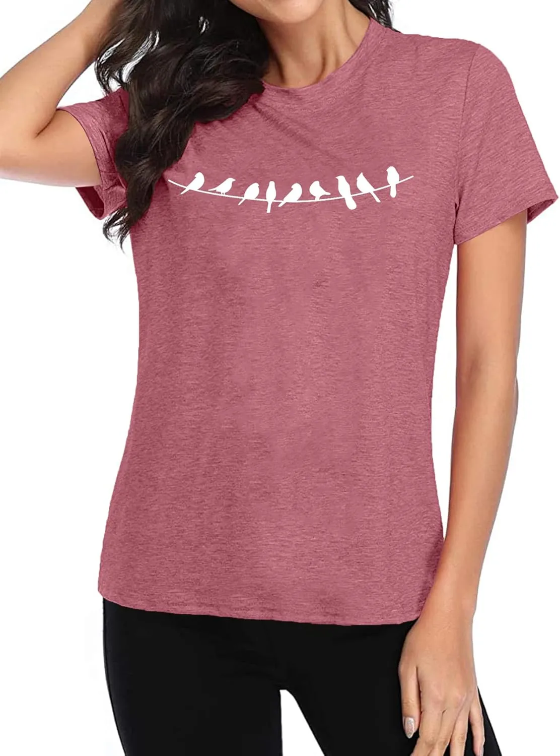 VVNTY Bird Shirts Women: Bird Lover T Shirt Nature Lover Gift Shirt Cute Animal Graphic Tee Tops