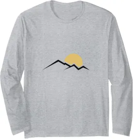 Wanderlust Hiking T-Shirt Mountain Motif Hoodie Mountain Landscape Long Sleeve T-Shirt