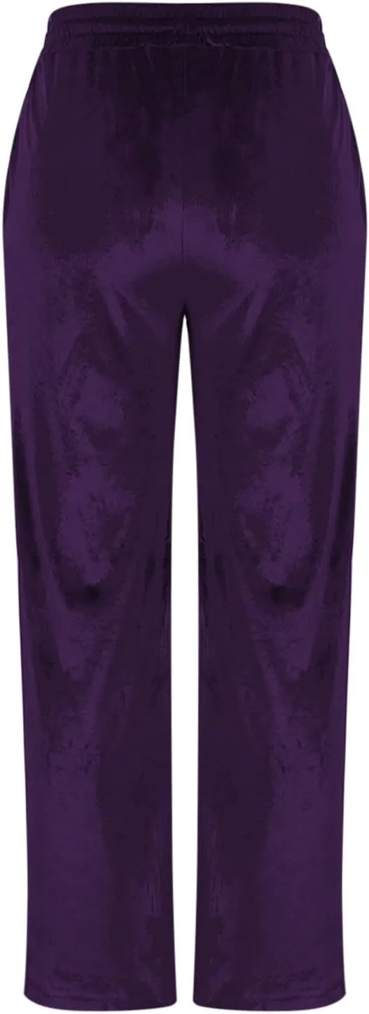 Women Velour Pants Soft Velvet Sweatpants Straight Leg Athletic Joggers Casual Lounge Pajama Pants with Pockets