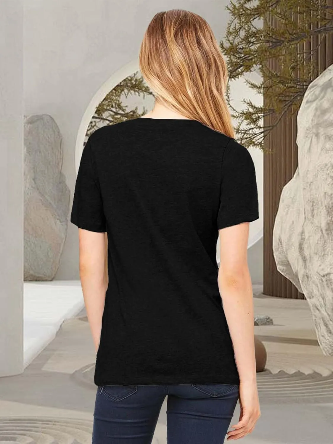 Women Vintage T Shirt Funny Summer Short Sleeve Tops Print Graphic Tees