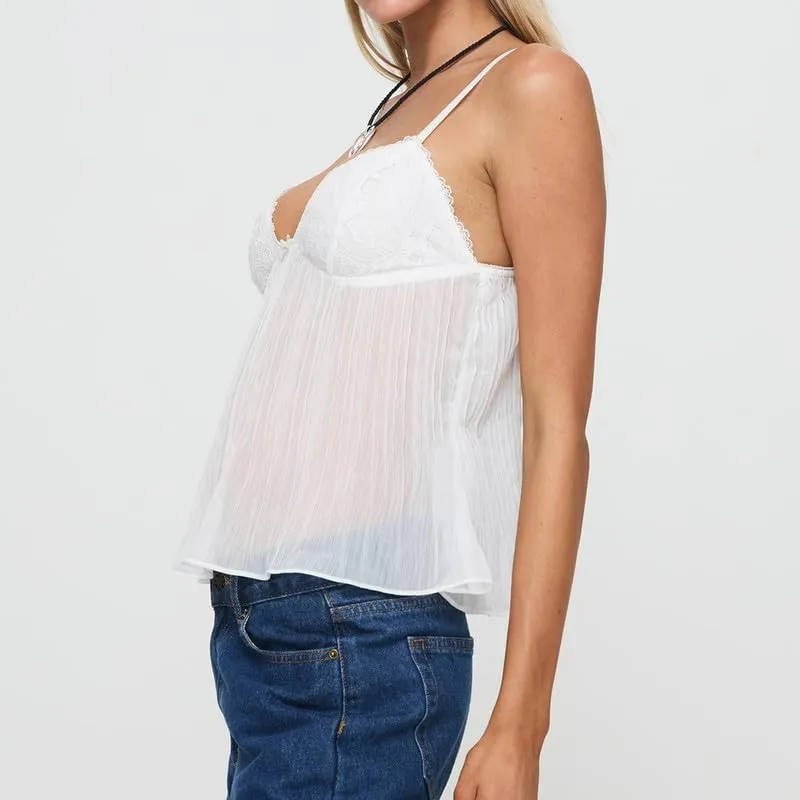 Women Y2k Babydoll Tank Tops Lace Trim V Neck Crop Cami Spaghetti Strap Peplum Top Summer Cute Aesthetic Flowy Shirts