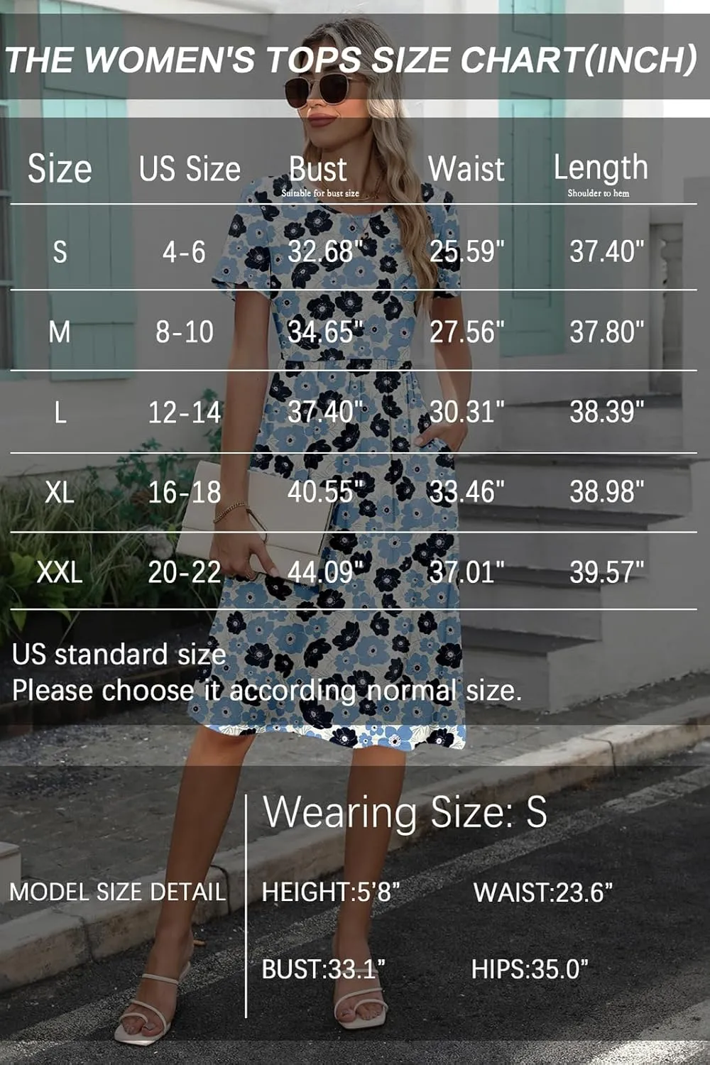 Women's Empire Waist Pleated Dress Flowy Casual Knee Length Short Sleeve Dresses with Pockets 2025