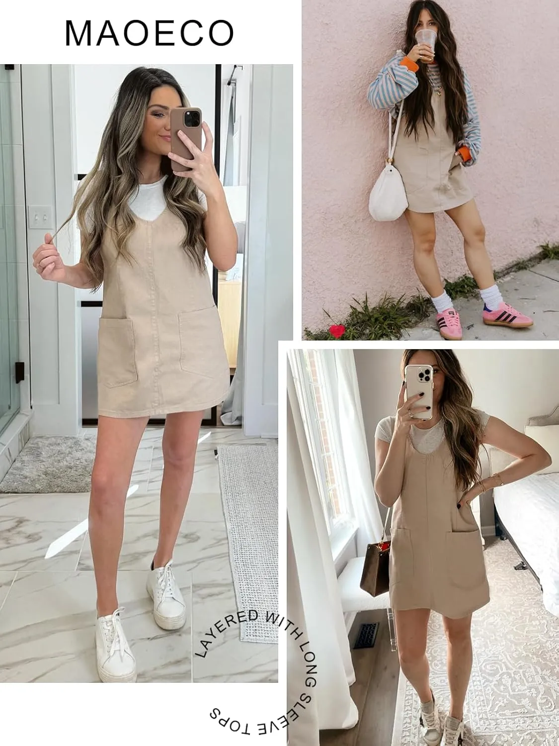 Womens High Roller Overalls Denim Dress Loose Casual Sleeveless Mini Pinafore Jean Romper Skirtall with Pockets