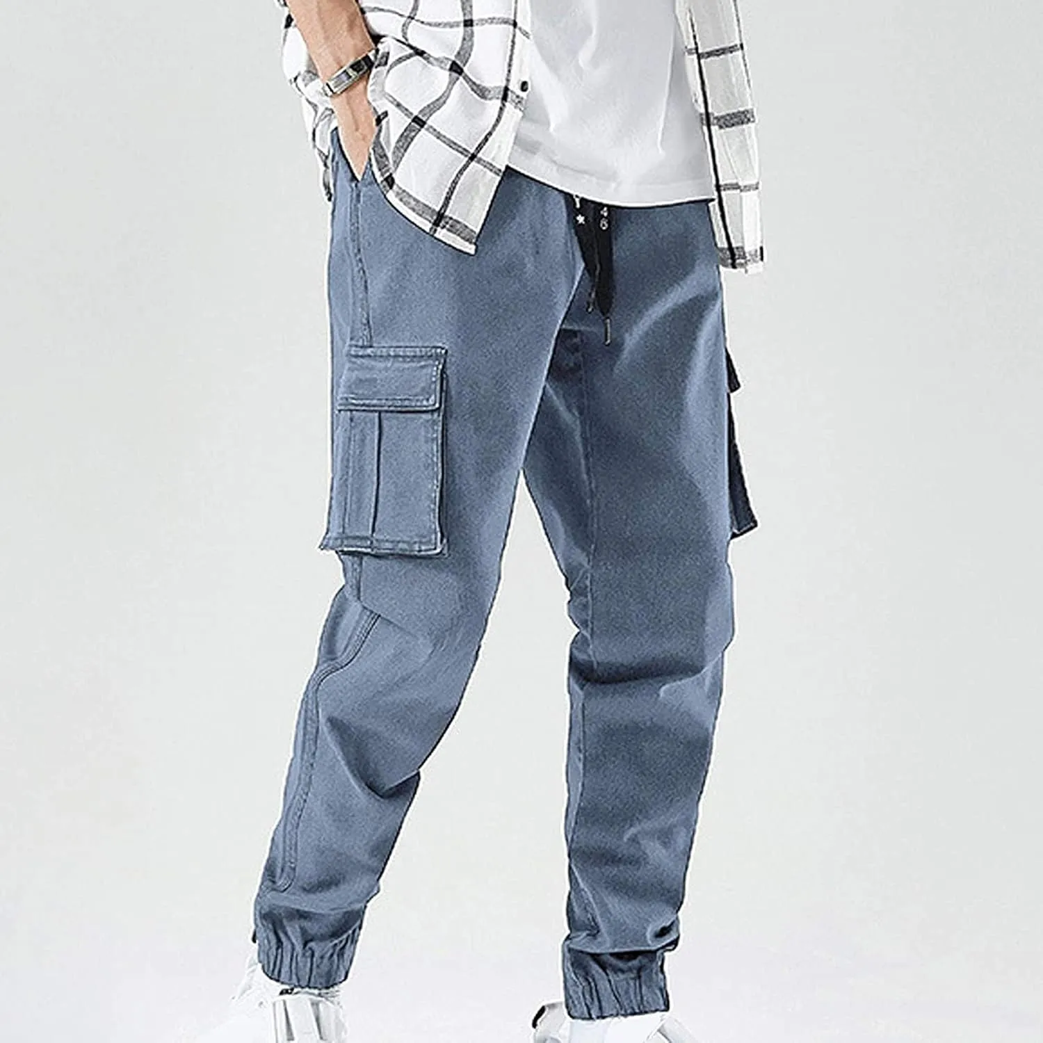 XYXIONGMAO Streetwear Hip Hop Cargo Joggers Pants for Men Denim Overalls Sports Harness Feet Harlan Casual Trousers