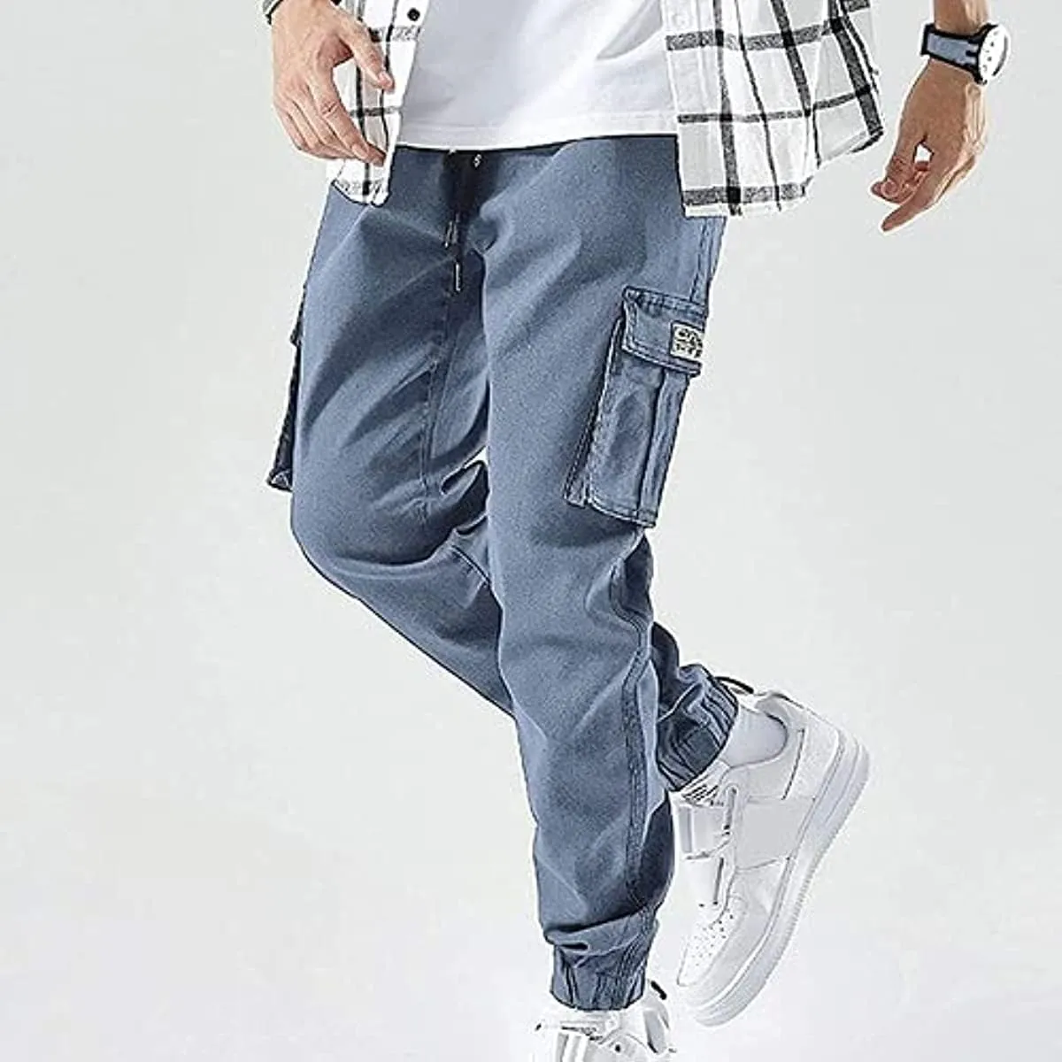 XYXIONGMAO Streetwear Hip Hop Cargo Joggers Pants for Men Denim Overalls Sports Harness Feet Harlan Casual Trousers