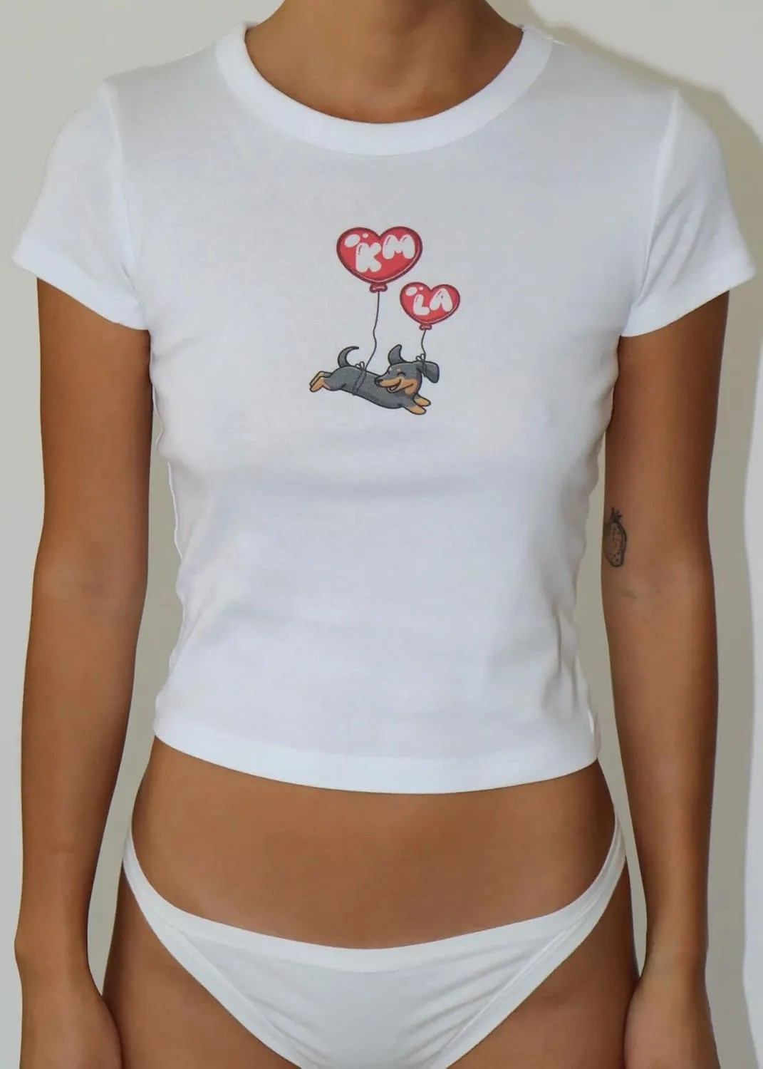 Y2k Womens Graphic Baby Tee Slim Fit Short Sleeve Crop Tops Funny Letter Animal Print Shirts 90s 2000s Streetwear