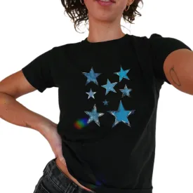 Y2k Womens Graphic Baby Tee Slim Fit Short Sleeve Crop Tops Funny Letter Animal Print Shirts 90s 2000s Streetwear