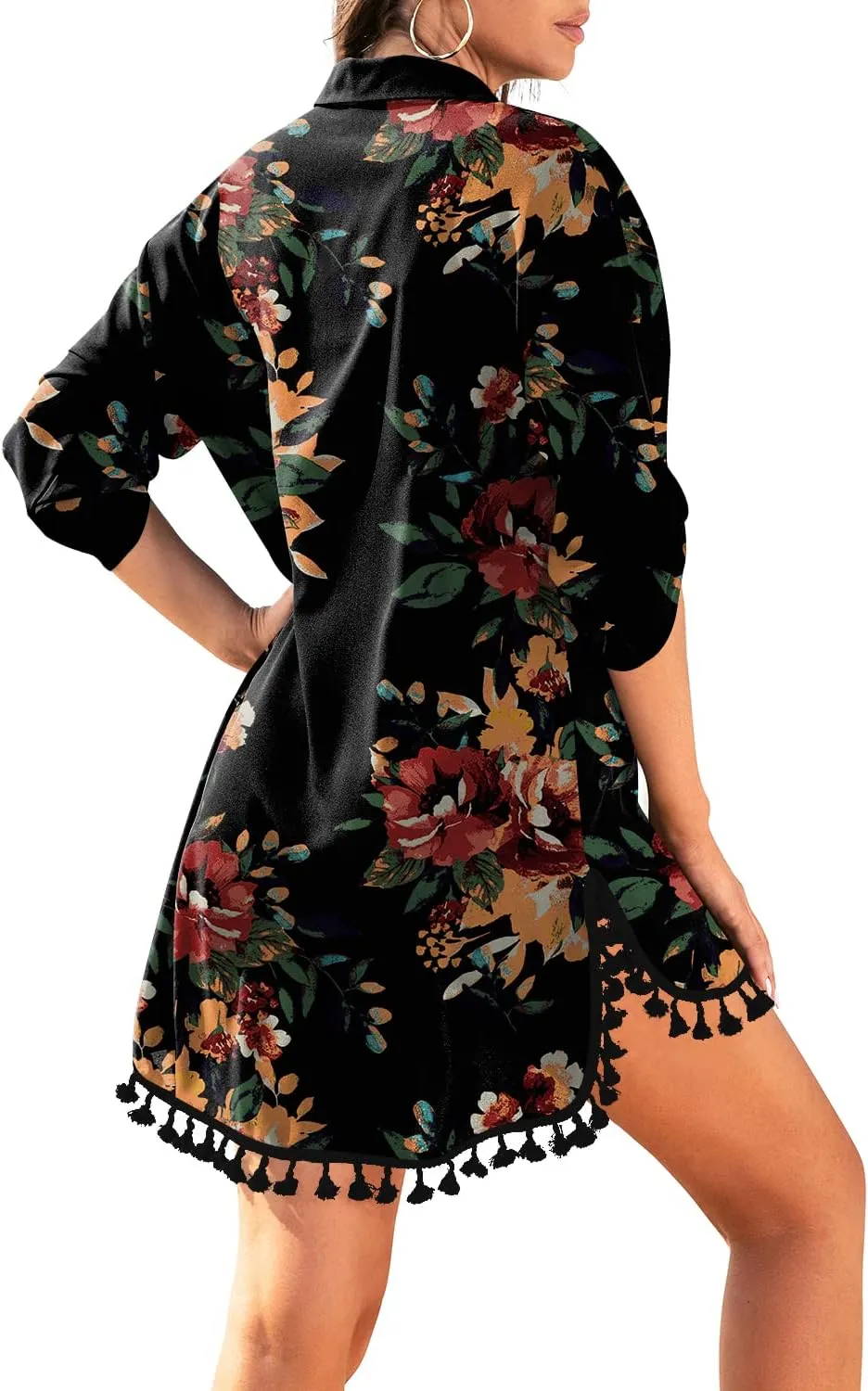 Yincro Women Swimsuit Cover Up Shirt 2025 Tassel Beach Bathing Suit for Swimwear Bikini Dress